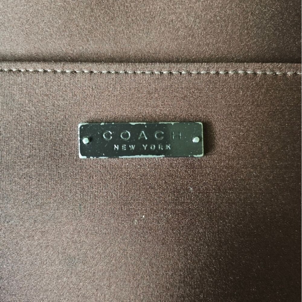 Coach Vintage Y2k #6209 Brown Slim Neoprene Tote With Leather Handle - Picture 6 of 9